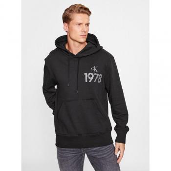 Calvin Klein Jeans Felpa Varsity 1978 nero, taglia grande, cappuccio