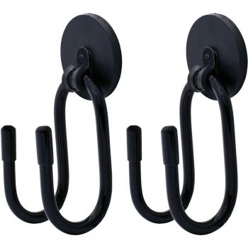 2x Magnetic Hanger Hooks for Cowboy Hats, Hard Hats, Cords, Tools, Bags, Towels