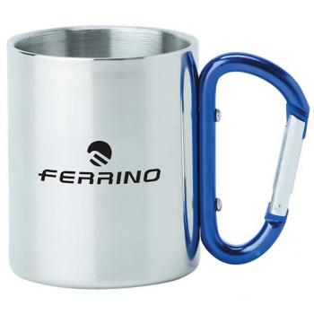 Ferrino Taza con mosquetón, acero inoxidable y diseño compacto
