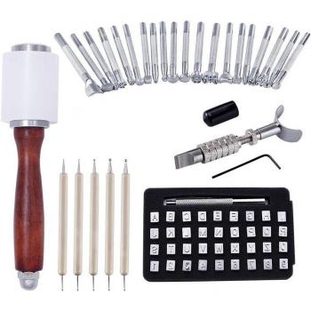 Juego de Herramientas de Relieve en Cuero con Martillo