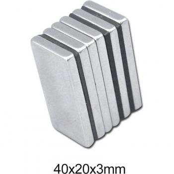 Imán de neodimio 40x20x3 mm