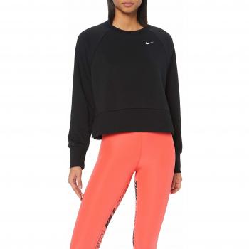 Nike Damen W NK Dry TOP Crew‑T-Shirt mit langen Ärmeln – Schwarz/Weiß – XS
