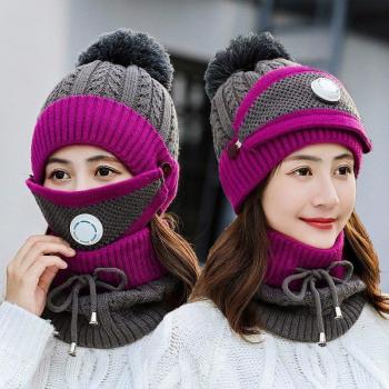 Set de gorros de invierno 2 en 1 para mujer
