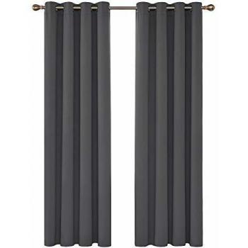 Deconovo Super Soft Eyelet Blackout Thermal Curtains Ready Made UK 2 Panels