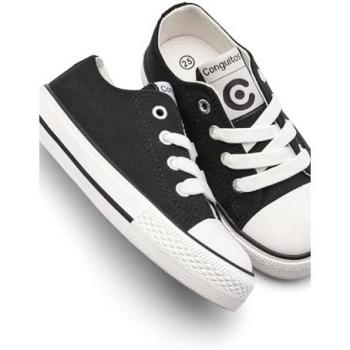 Conguitos Infantil Zapatilla de Lona Plataforma Negra
