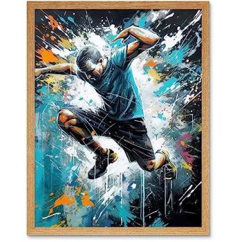 Athletic Flow Canvas – Man Jumping, 12x16 Frame