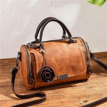 Women’s Casual Messenger Bag with Floral Charm