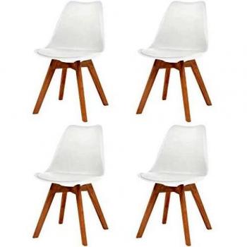 VidaXL 4 Sedie da Sala da Pranzo Bianche