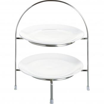 28cm Stainless Steel 2-Tier Etagère