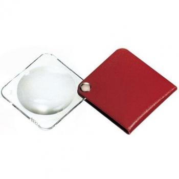 Eschenbach 1752160 Red Leather Pocket Magnifier 3.5x