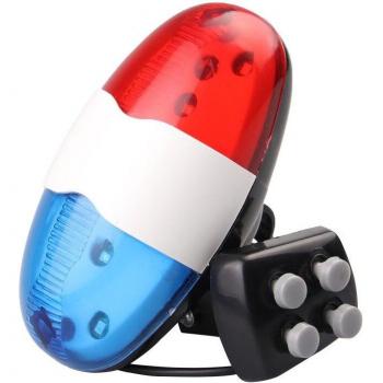 Sirène vélo 6 LED, 4 voix, éclairage de sécurité