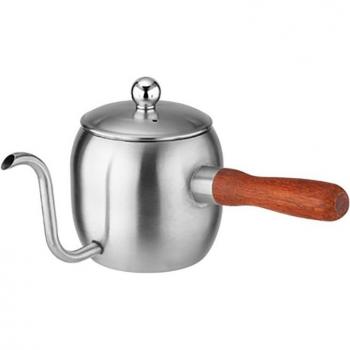 Cafetera de 500Ml con mango de madera, acero inoxidable 304