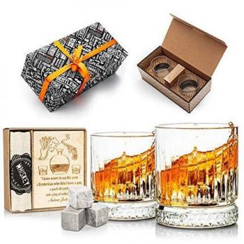 Whiskey Tumbler Gift Set with Cooling Stones