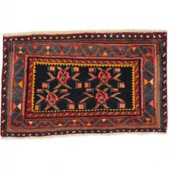 Tapis Persan 50X80 Noir/Rouge Foncé