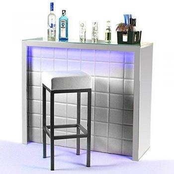 Faux Leather Light-Up Bar Cream Counter – Hollywood Home Bar Edition