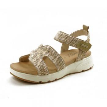 CARMELA Velcro: Sandalias Deportivas de Piel en Color Beige