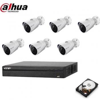 Kit de Caméras IP Dahua Poe 6 Caméras 2 Mpx HD 1 To