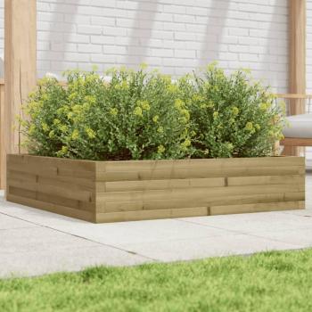 VidaXL Large Garden Planter, Made of Treated Pine Wood, Size: 100x100x23 cm