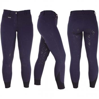 HyPERFORMANCE Navy Derby Silicon Jodhpurs for Ladies – 32 (Horse)