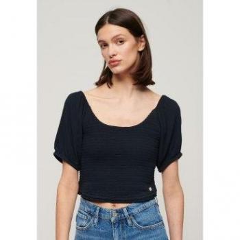 Haut Tissé Smocké Superdry Femme Bleu Marine 44