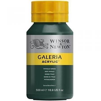 500 ml Acrylfarbe Winsor & Newton – Phthalocyanin Grün 522 Galeria