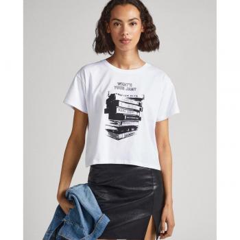 Camiseta de mujer Pepe Jeans manga corta blanca