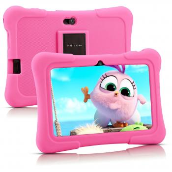 Pritom K7 7 pouces Tablette pour enfants Android 10.0 (Rose clair)