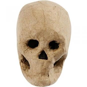 Tête de Mort en Papier Mâché Beige 10 cm