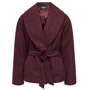 Abrigo Exclusivo ONLY, Modelo ONL Augusta, Rojo Vino, tallas XS‑XL