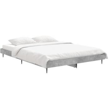 VidaXL Betongrau Bettgestell 140x190 cm aus Holzwerkstoff
