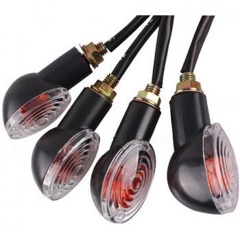 Juego de 4 Indicadores Mini Ámbar para Motocicleta y Bicicleta