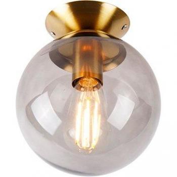 Plafoniera Pallon in ottone con vetro fumé