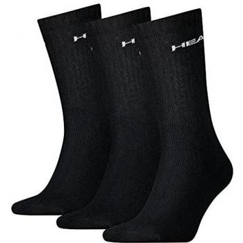 Head Racket Crew Socks – 3 Pairs, Black, EU 35‑38