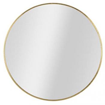 Miroir en métal doré avec cadre photo design Ø 100x2 cm
