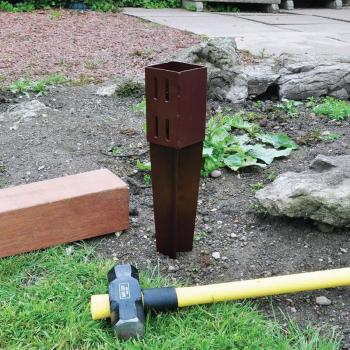75mm x 75mm (3 x 3) Metal Garden Fence Post Holder & Spike