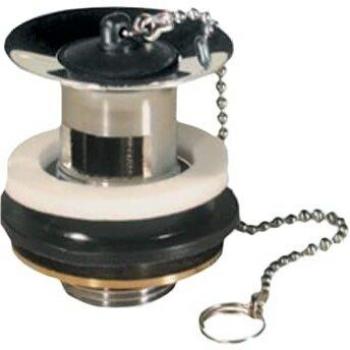 Piletta Lavabo Ottone Cromato 1¼ con Catena Grigia 11/4 e Tappo