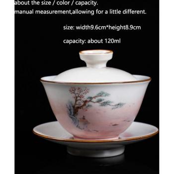120ml Gaiwan Keramik Handgefertigt Porzellan Tee Terrine Chinesisches Kung Fu Teegeschirr Japanischer Teetop Vintage Dekoration Handwerk