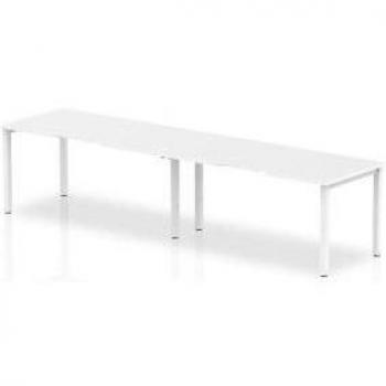 Evolve Single White Frame Bench Desk 1600mm White (2 Pod)