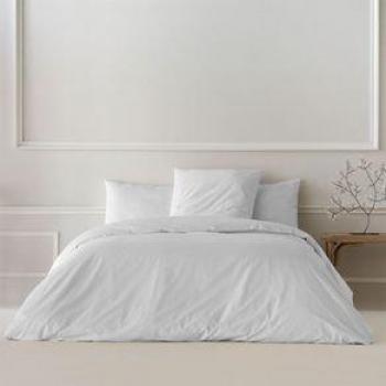 Housse de couette 200x200 cm en percale coton blanc