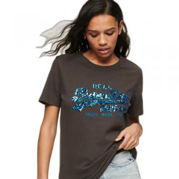 Superdry VL Embellish T-Shirt Vintage Black Female 2XS