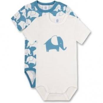 Doppio Pacco Body Elefante Sanetta Offwhite/Blu