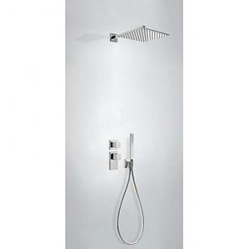Système de douche thermostatique encastré Block System avec vannes d'arrêt et de régulation de débit