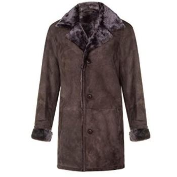 Taupe Infinity Men’s Luxury Sheepskin Car Coat – Size XL (Avondale)