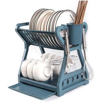 Stackable Dish Drying Rack with Chopstick Compartment