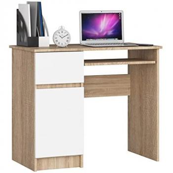 Bureau AKORD PIKSEL gauche 90 cm Chêne Sonoma 1 porte 1 tiroir 3 étagères
