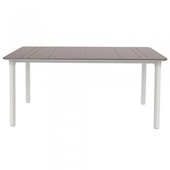 Mesa Noa 160x90 cm de Jardín, Polipropileno Blanco, Diseño Ligero, Multiusos, Ideal para Interior y Exterior, Capacidad para 4-6 Personas
