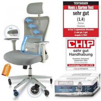CLOUVOU CleverSeat Bürostuhl – Ergonomisch und stilvoll in Creme-Weiß