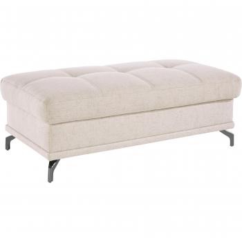 Samt-Hocker Costello, beige, 100% Polyester