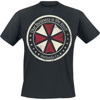 Herren T-Shirt zum Thema Gaming mit dem Motto Umbrella Co.: Our Business Is Life Itself von Resident Evil, Farbe Schwarz, Größen S bis XXL