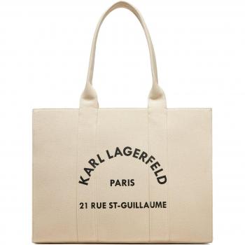 Karl Lagerfeld Square Large Tote SRSG – Beigefarbene Shopper